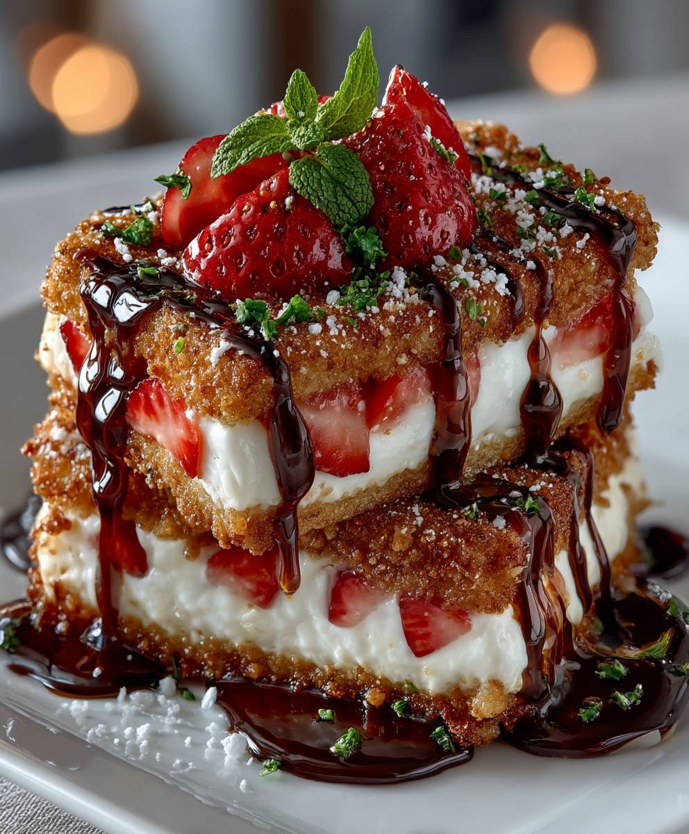Fried Strawberry Cheesecake