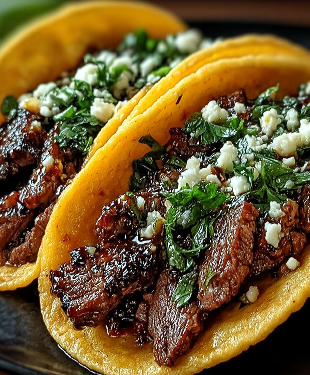 Garlic butter beef tacos