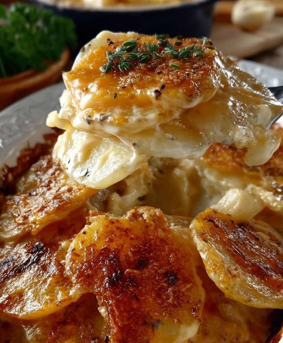 Cheesy Garlic Scalloped Potatoes
