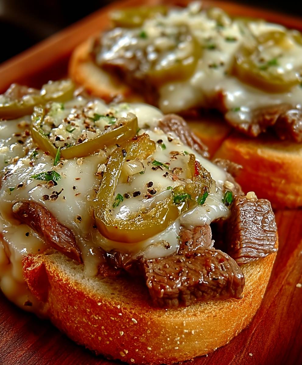 Steak Cheese Garlic Toast