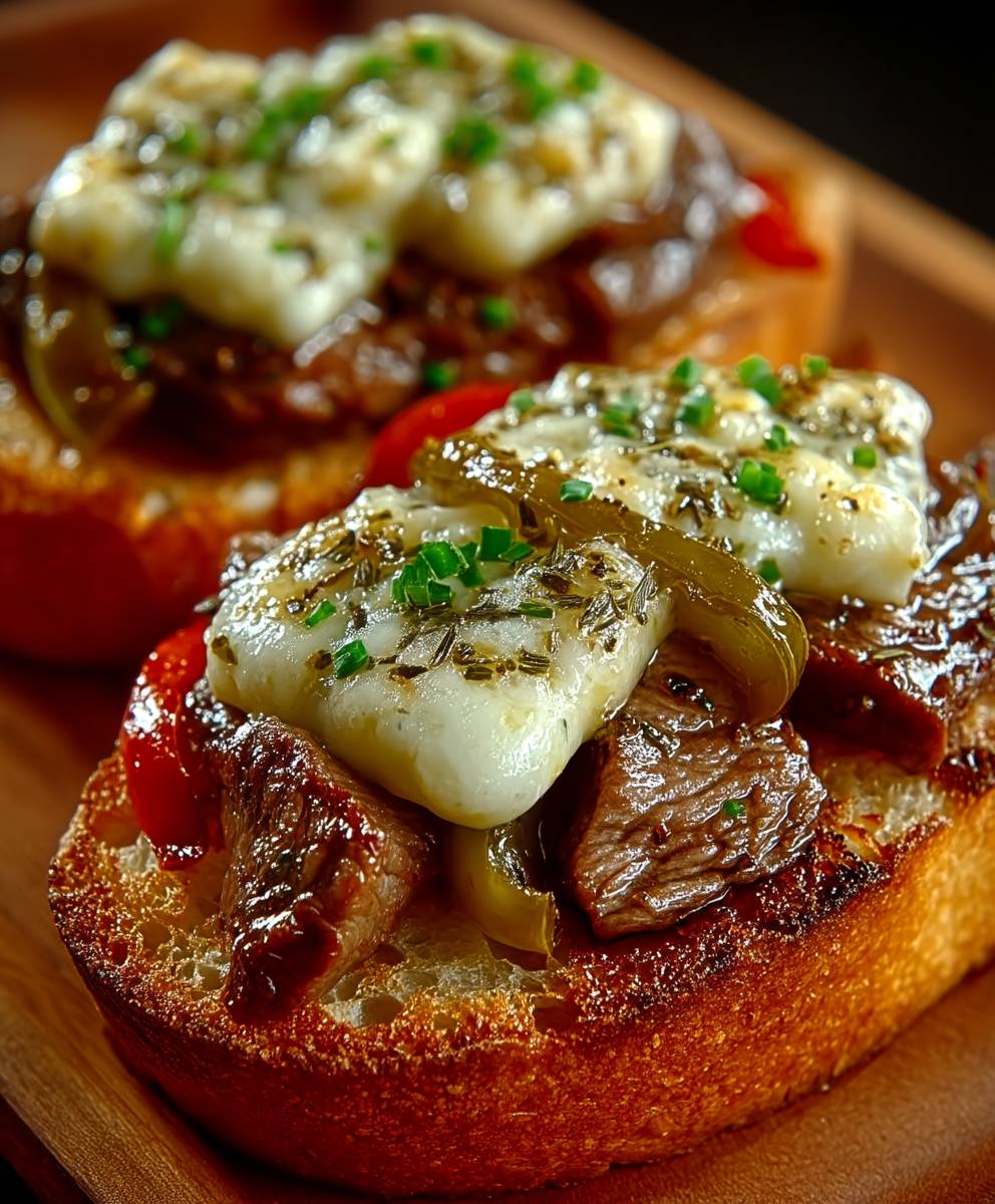 Steak Cheese Garlic Toast