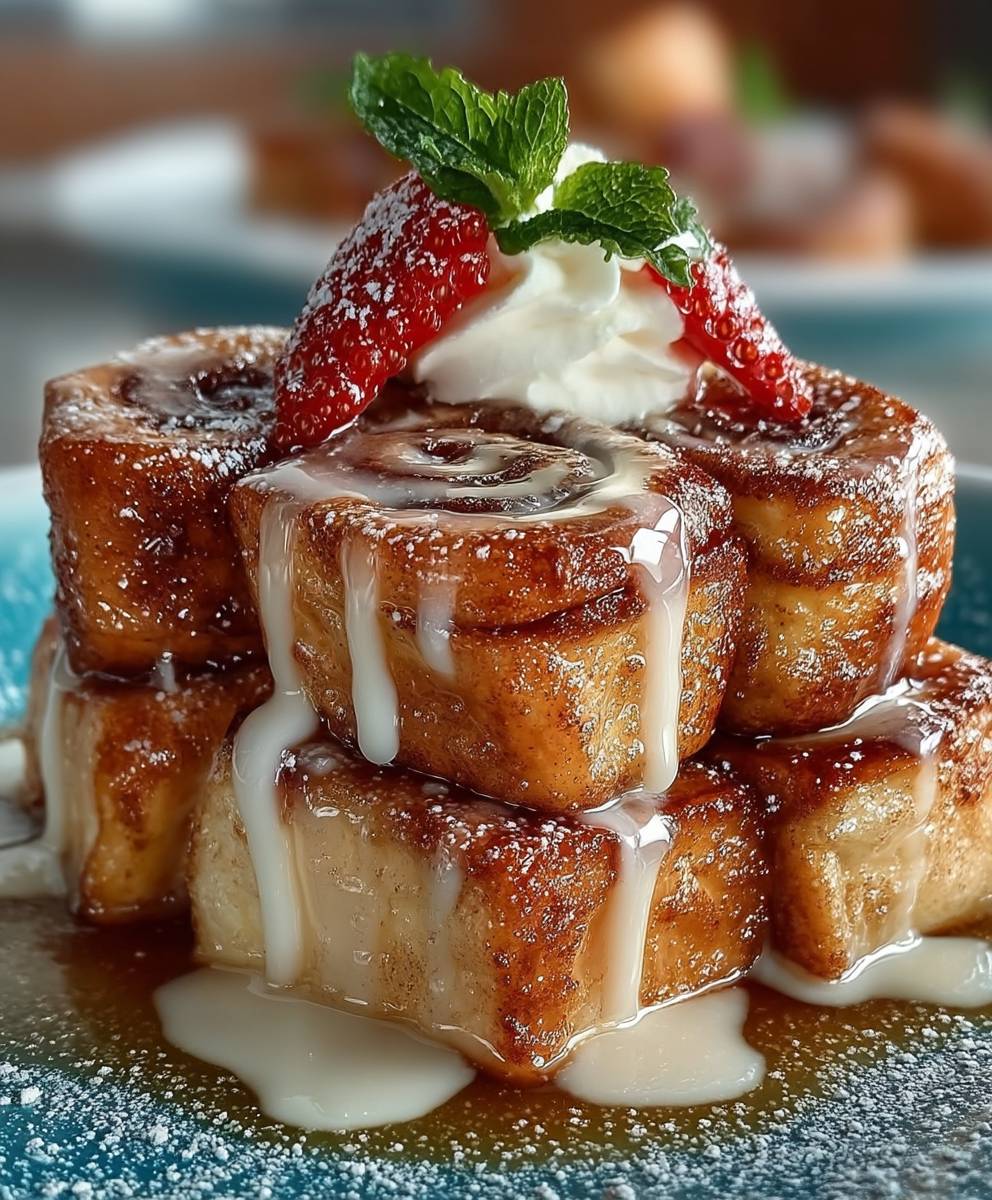 Cinnamon Roll French Toast Bites