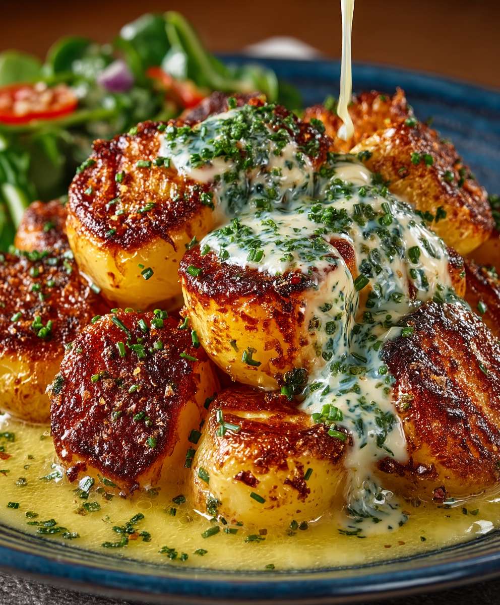 Garlic Sauce Baby Potatoes