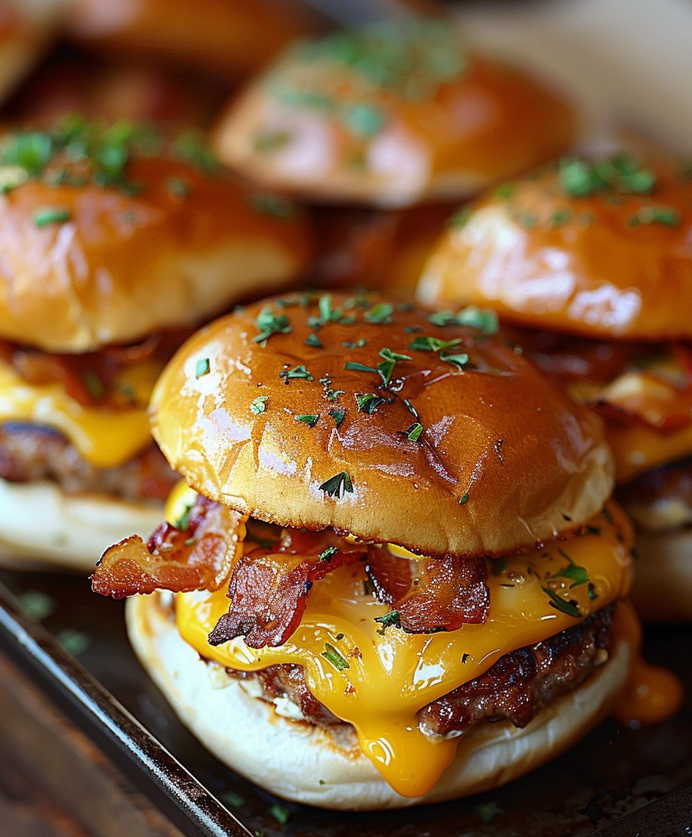 Breakfast sliders bacon egg cheese