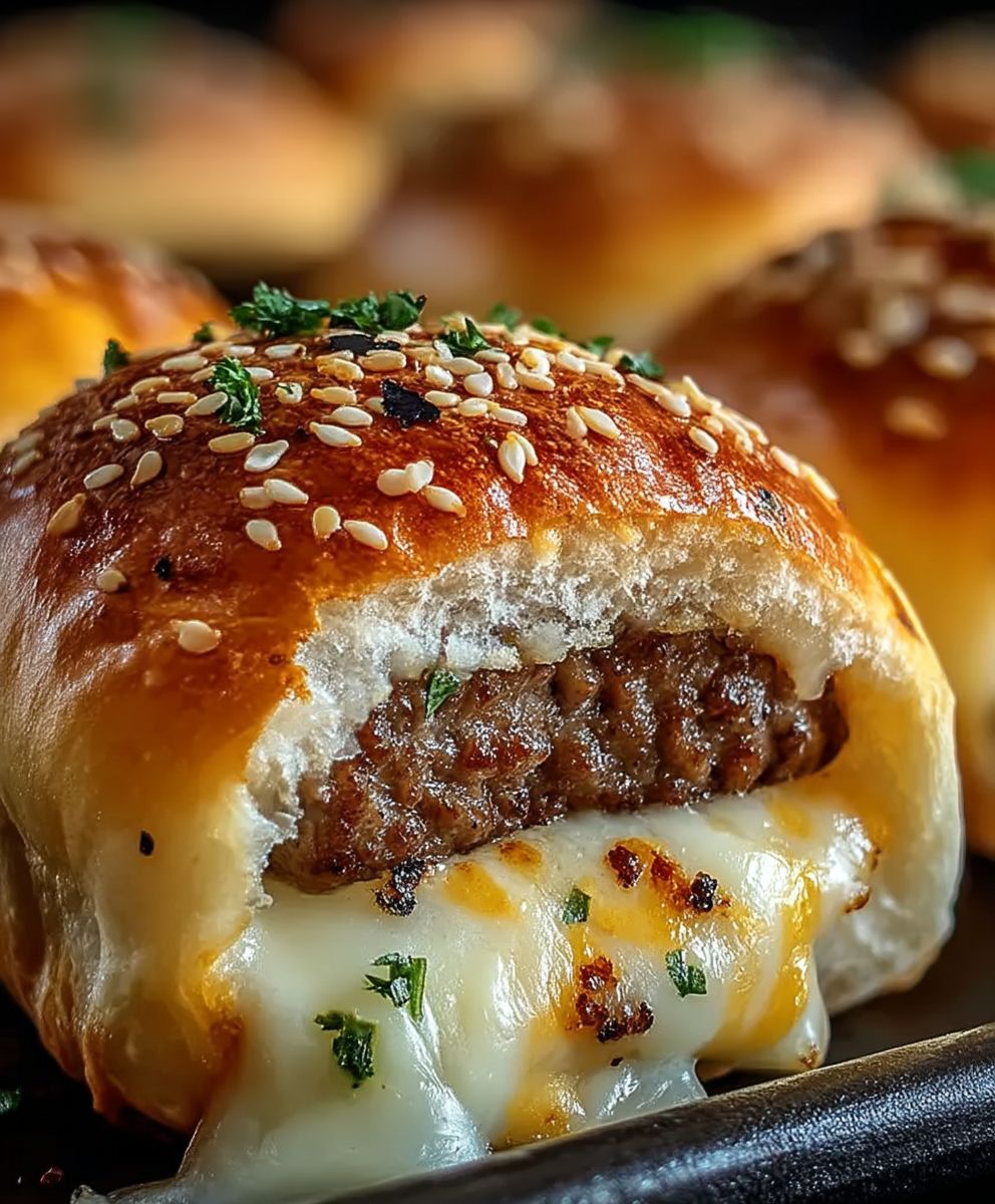 Garlic Parmesan Cheeseburger Bombs