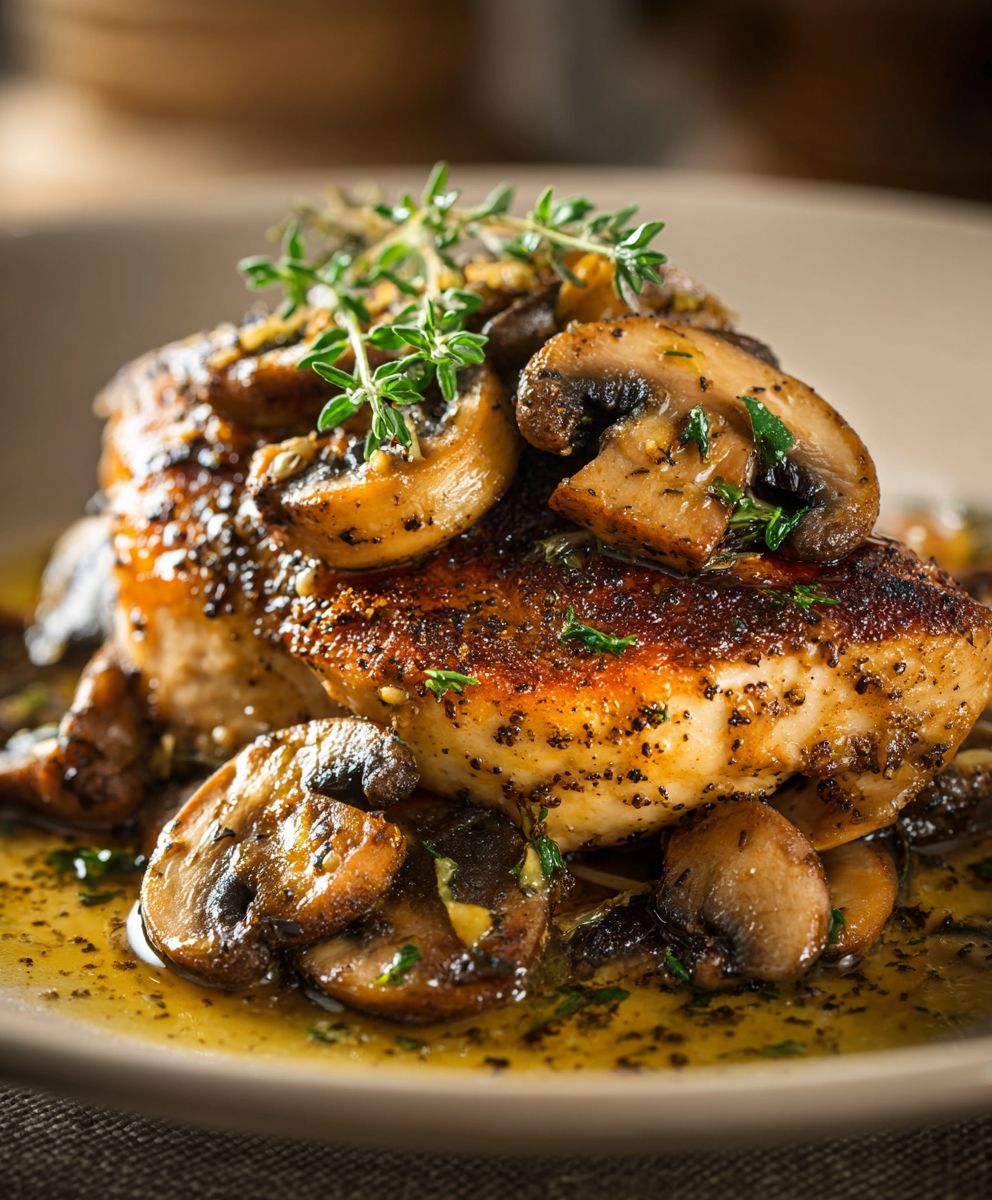 Black Pepper Chicken Mushrooms