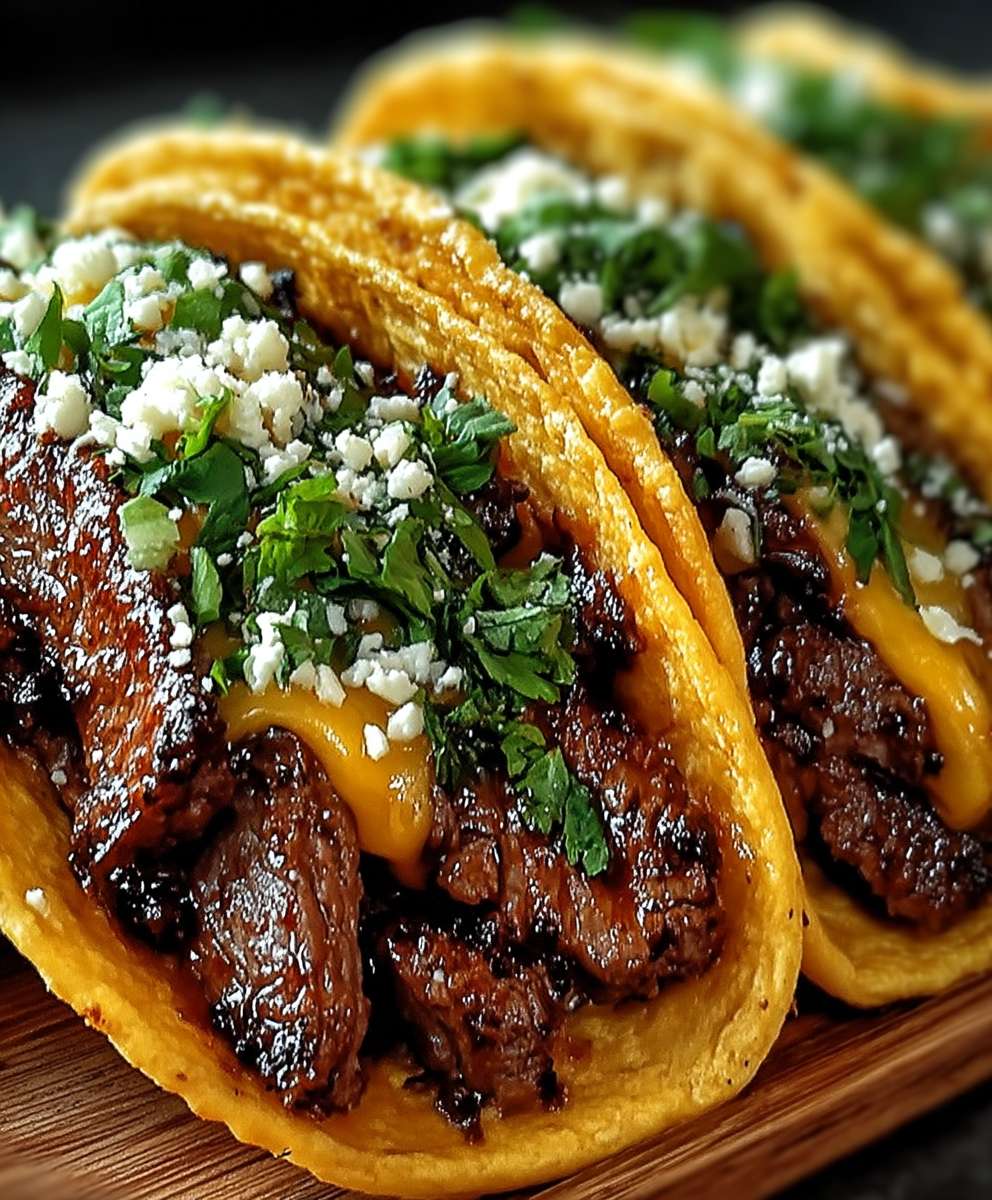 Garlic butter beef tacos
