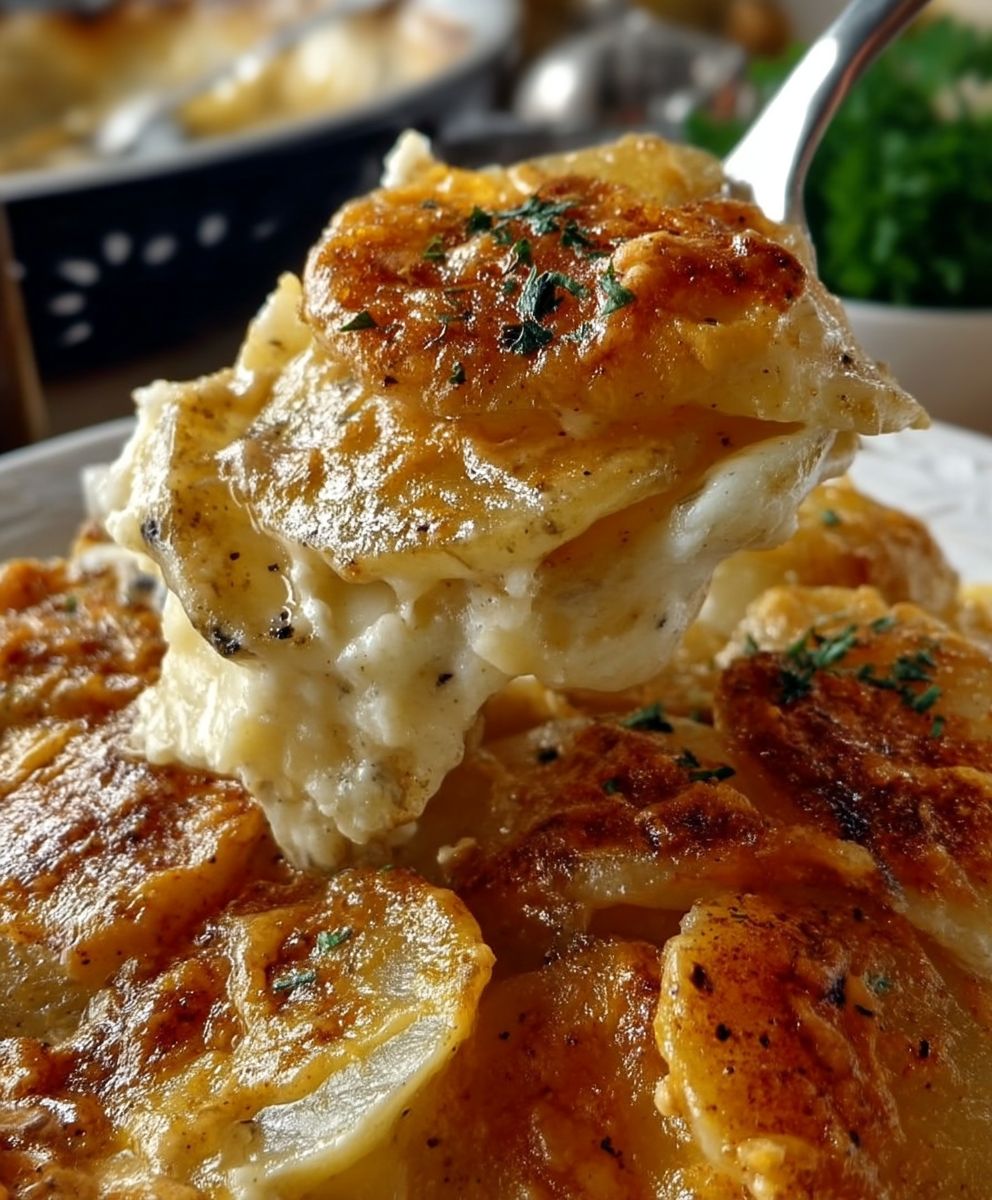 Cheesy Garlic Scalloped Potatoes