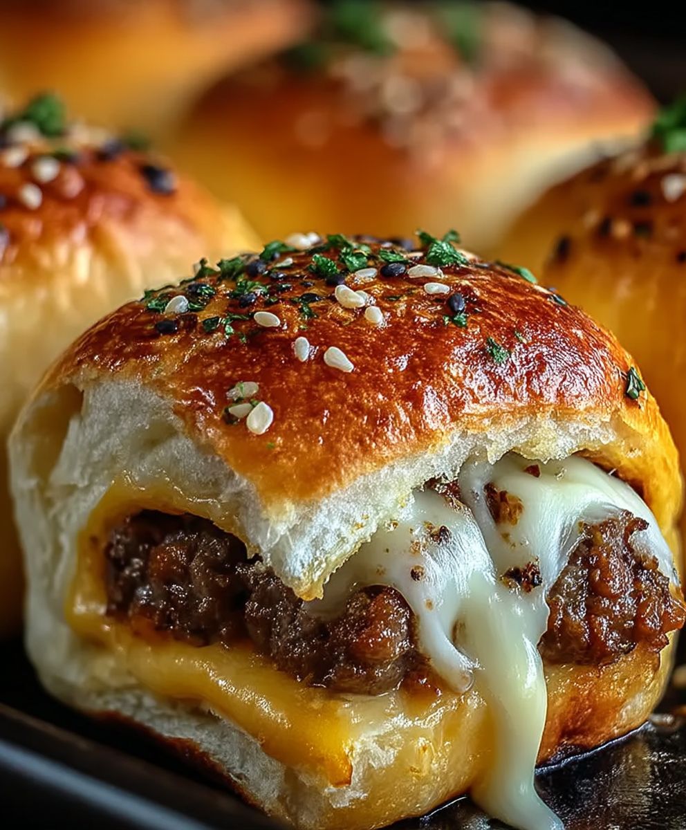Garlic Parmesan Cheeseburger Bombs