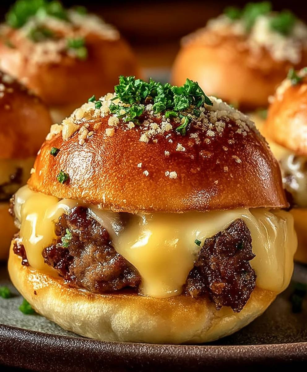 Garlic Parmesan Cheeseburger Bombs