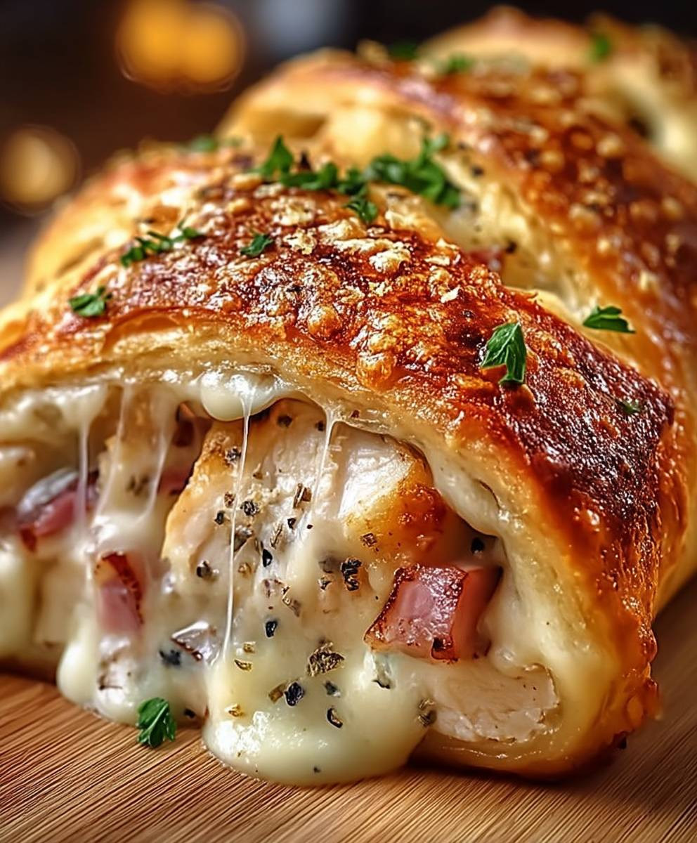 Chicken Cordon Bleu Stromboli