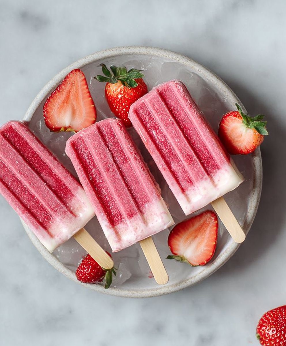 Strawberry Banana Popsicles