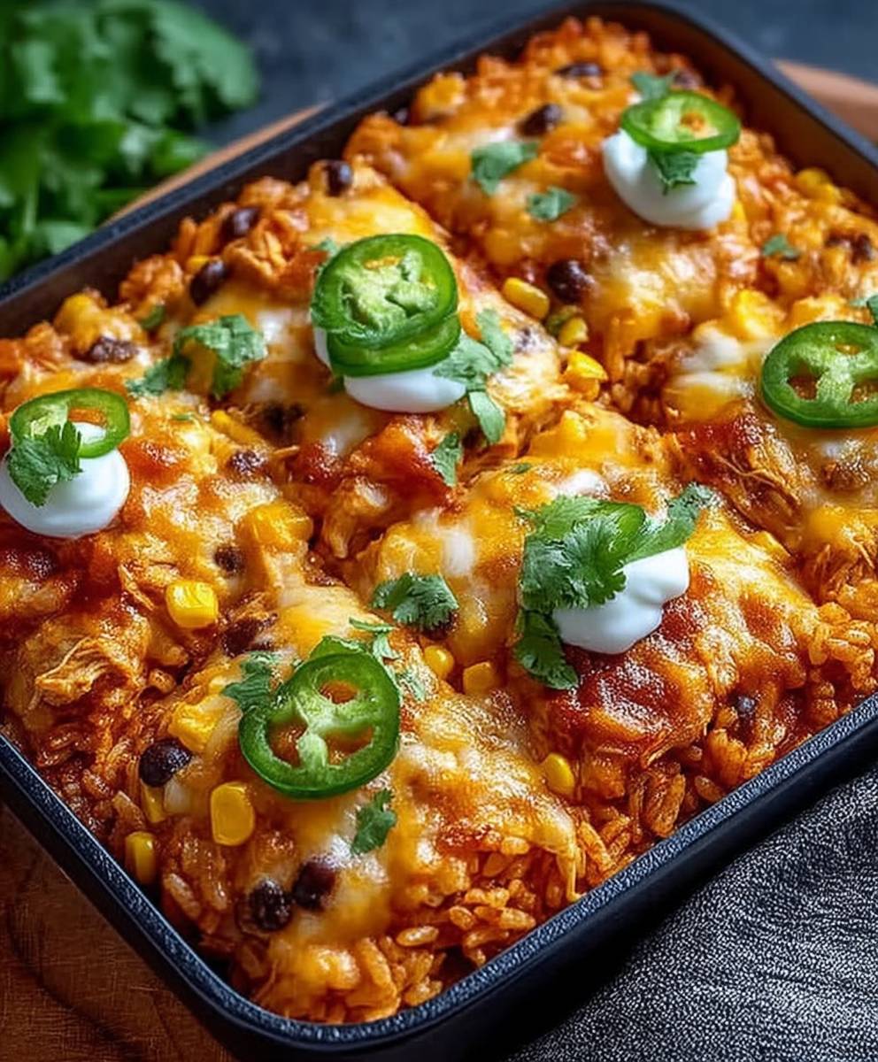 Chicken Enchilada Rice Casserole