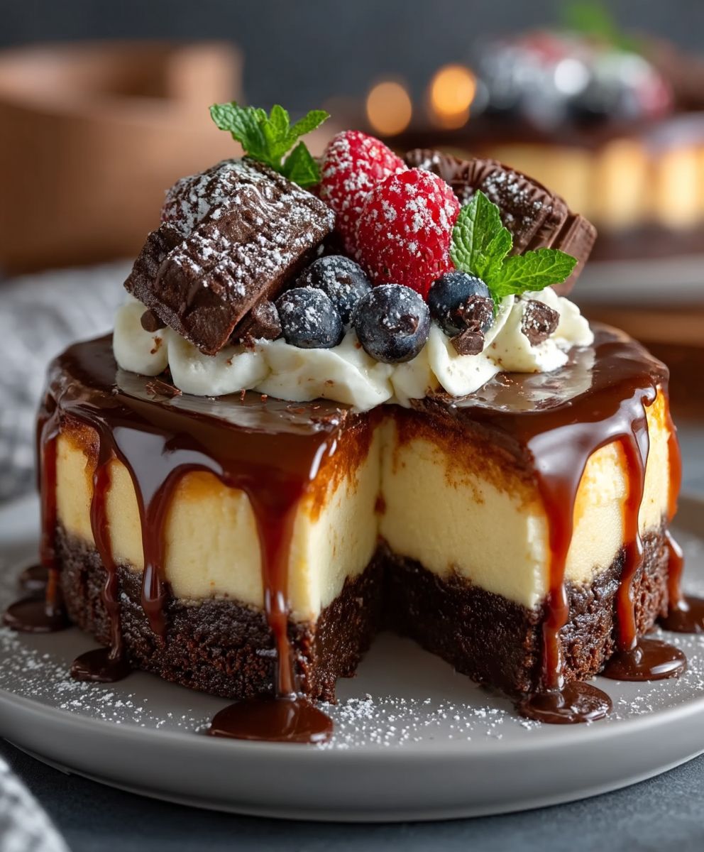 Brownie cheesecake