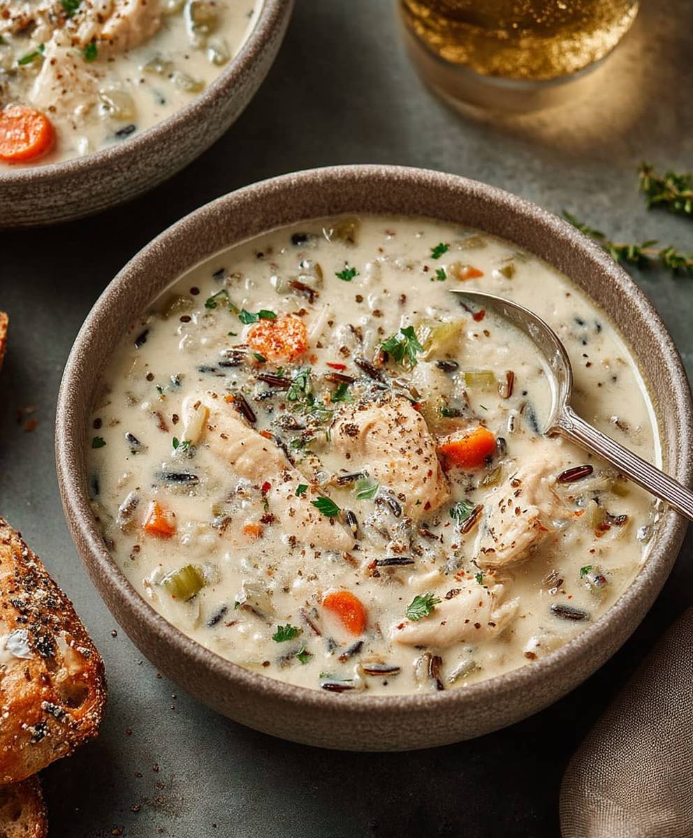 Crockpot chicken wild rice soup