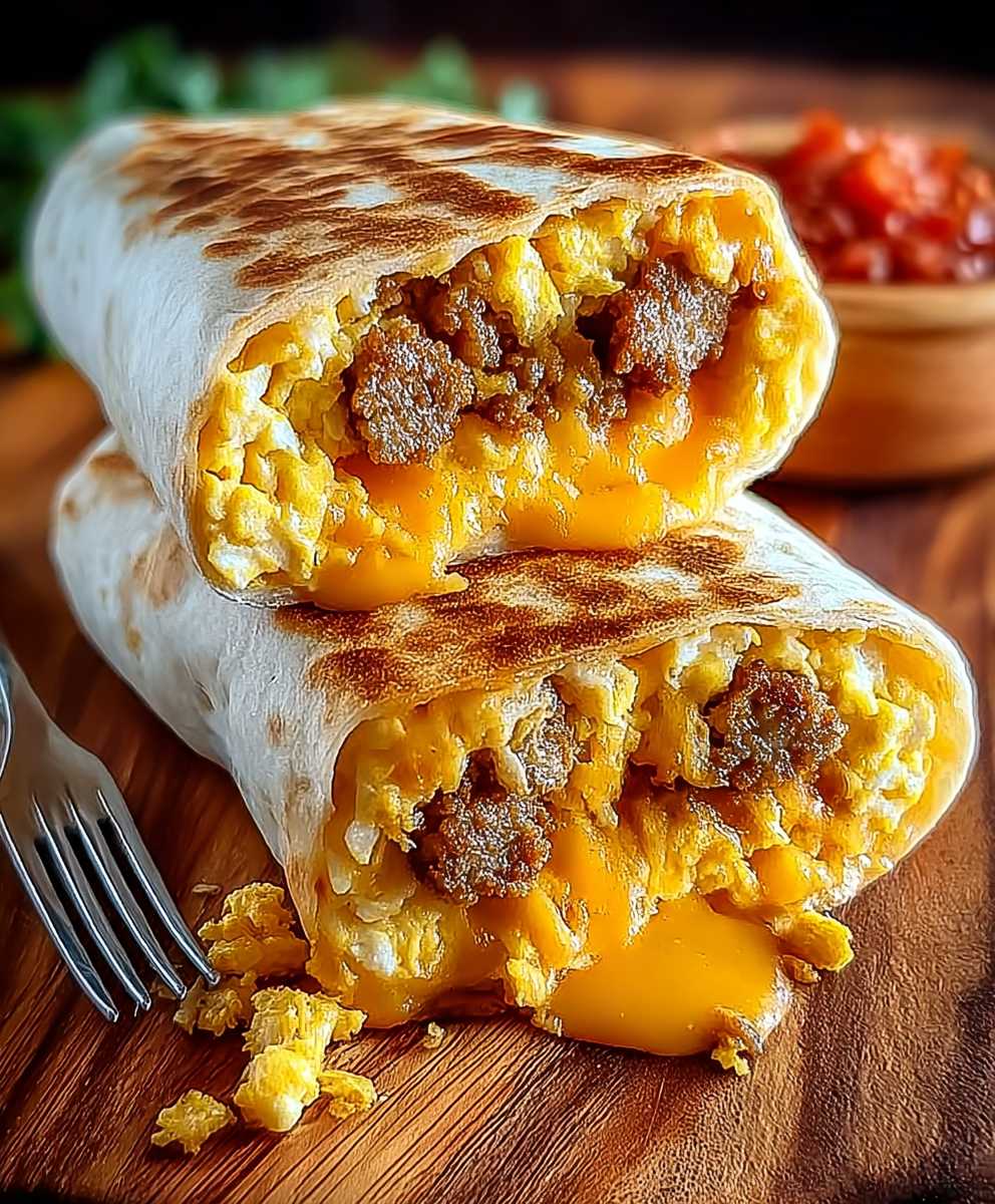 Sausage Egg Cheddar Wraps