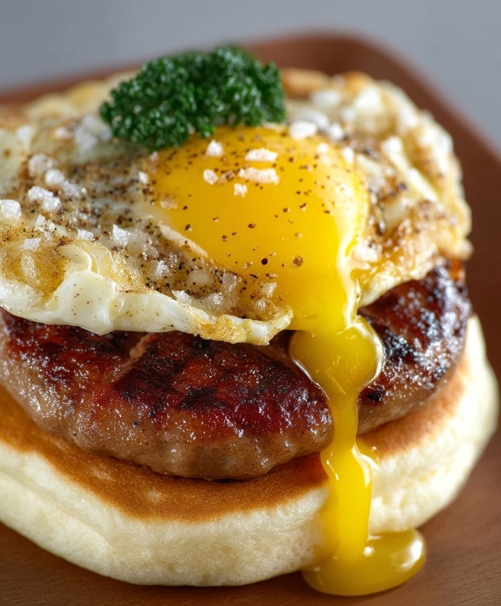 Pancake sausage egg sliders