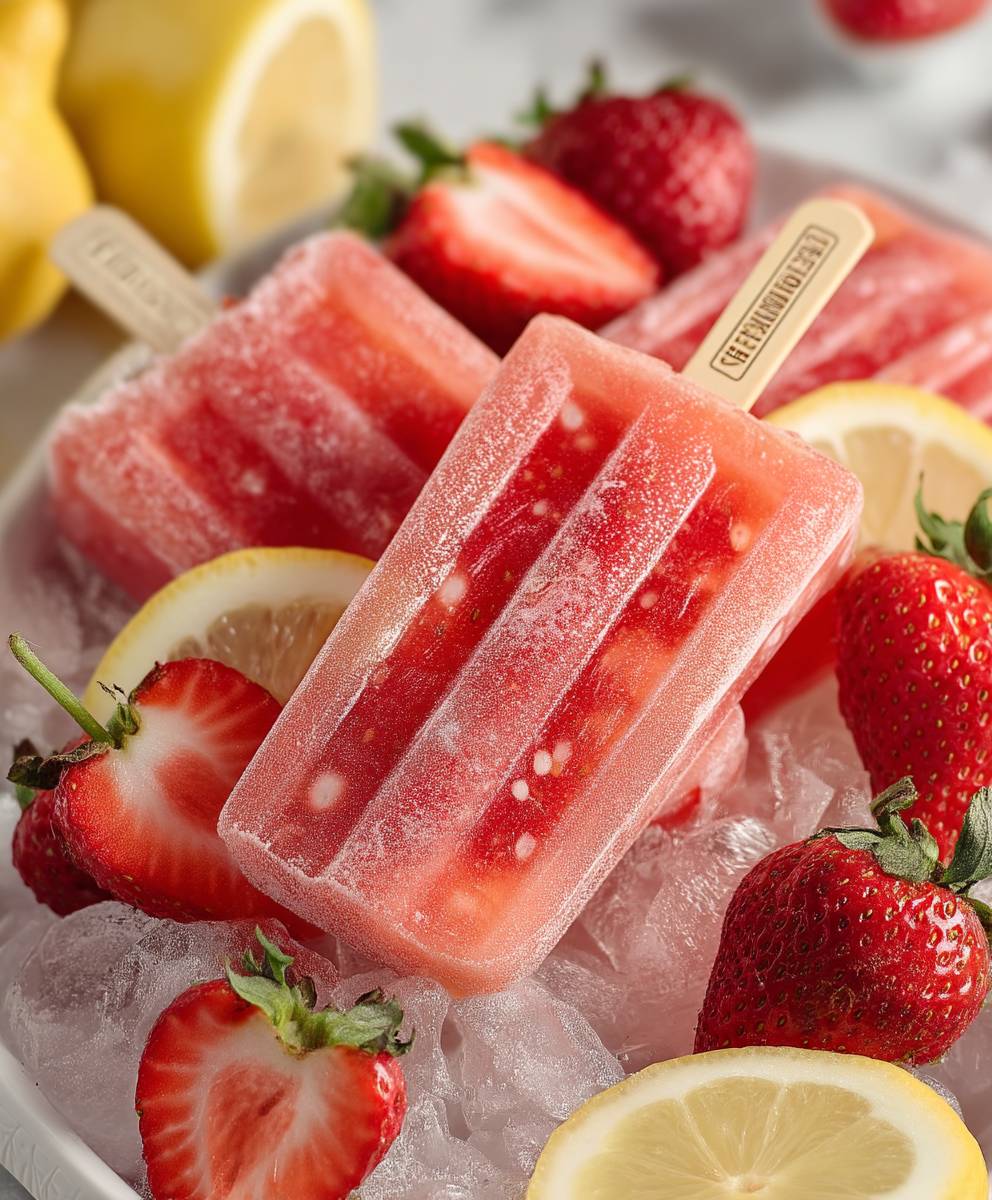 Strawberry Lemonade Popsicles