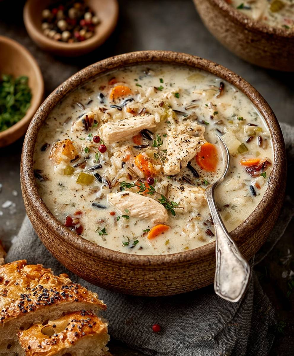 Crockpot chicken wild rice soup