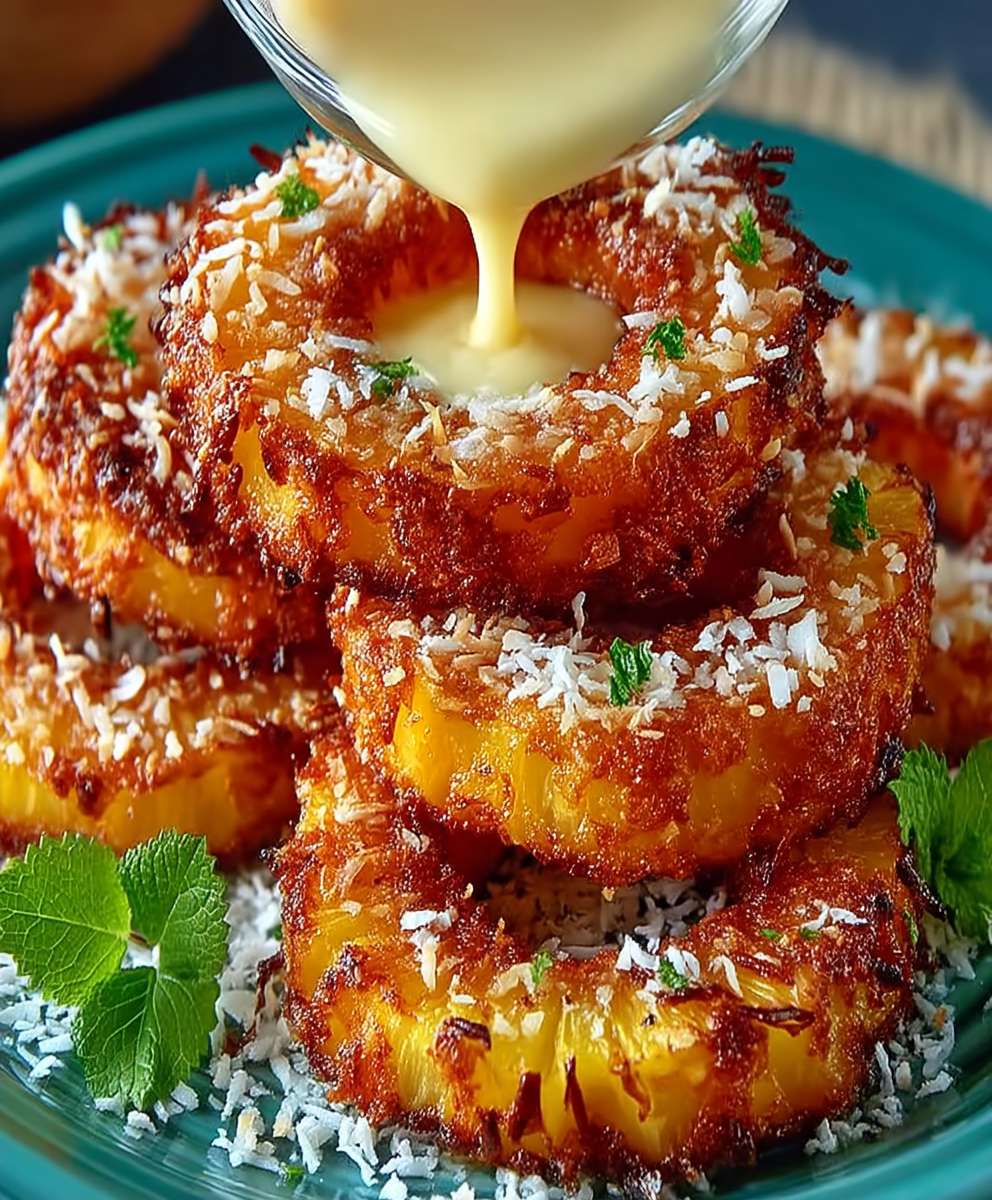 Rum Soaked Fried Pineapple