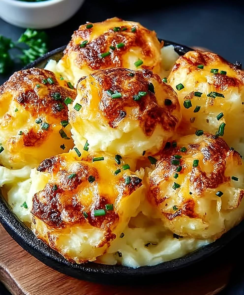 Cheesy mashed potato puffs