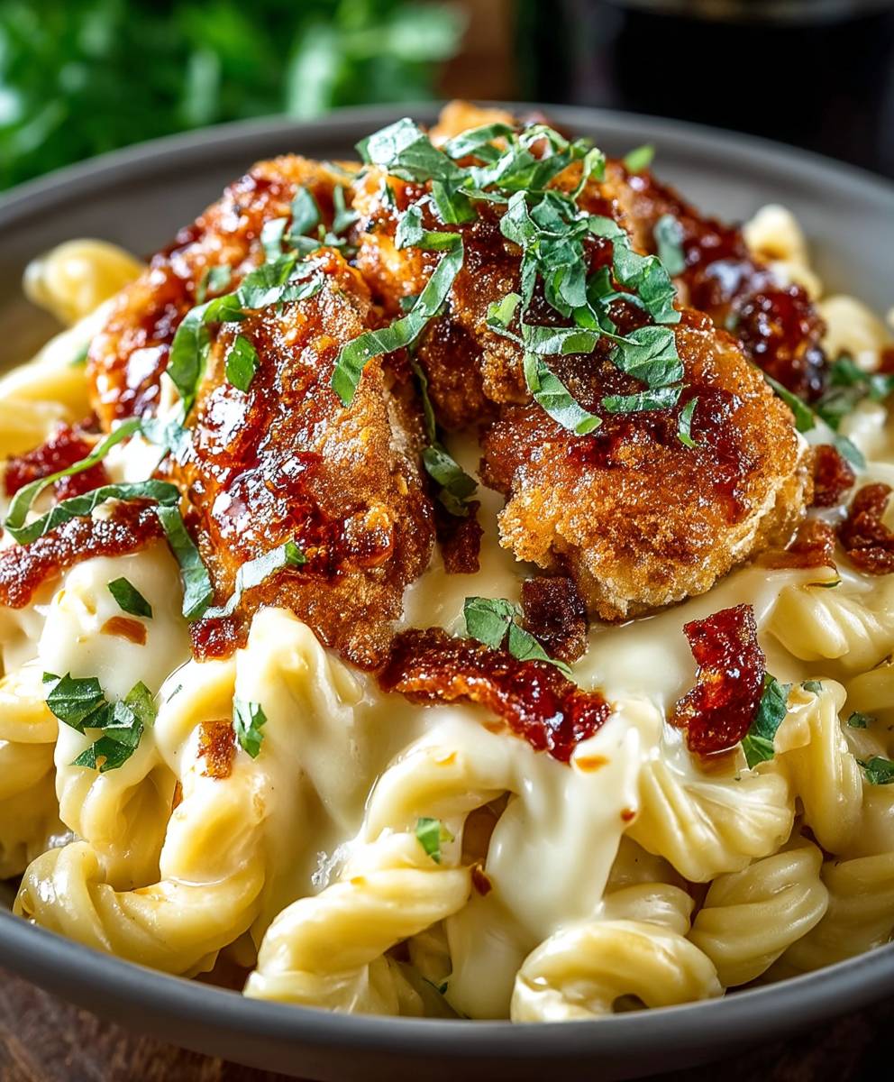 Honey Pepper Chicken Mac Cheese