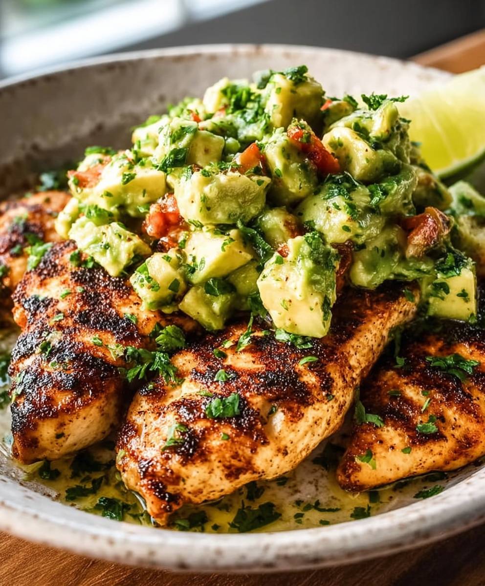 Avocado chili lime grilled chicken