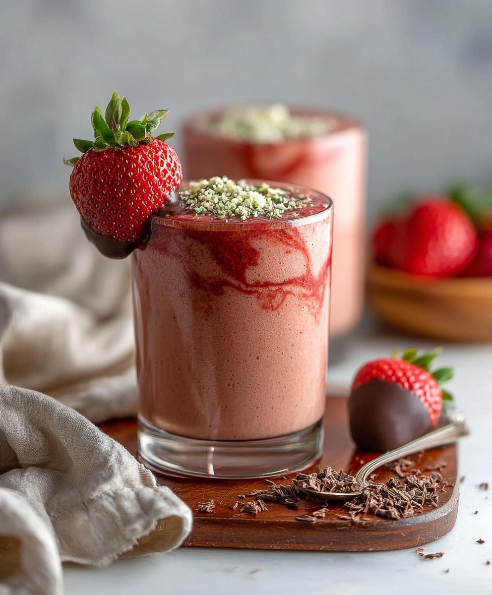 Chocolate strawberry banana smoothie