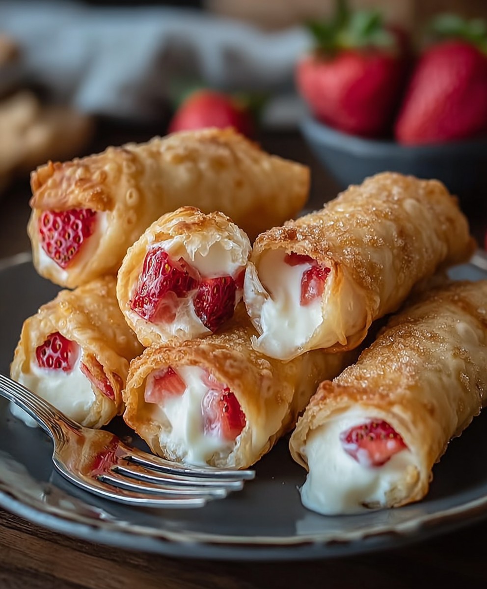 Strawberry Cheesecake Eggroll Bites