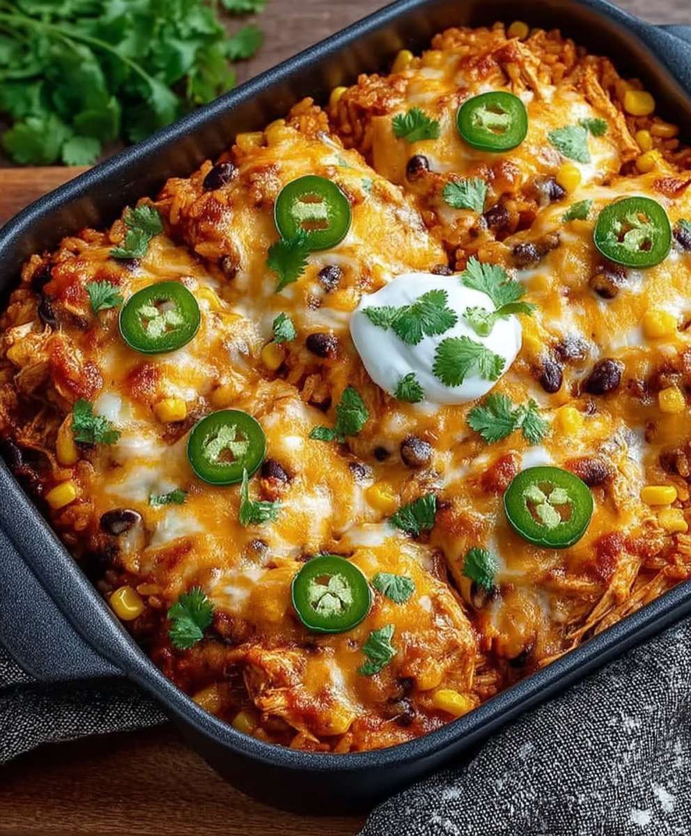 Chicken Enchilada Rice Casserole