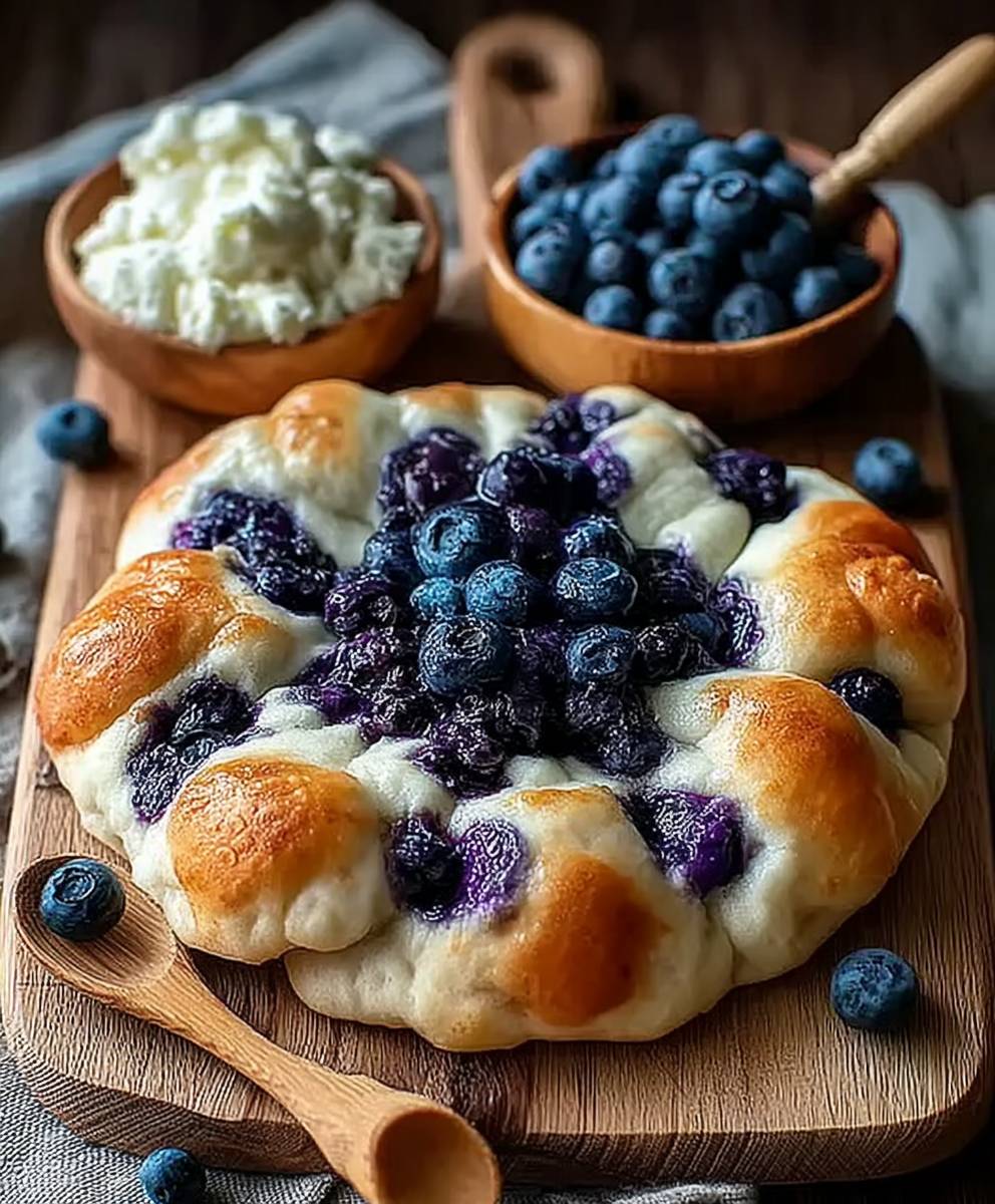 Blueberry Cottage Cheese Cloud Bread