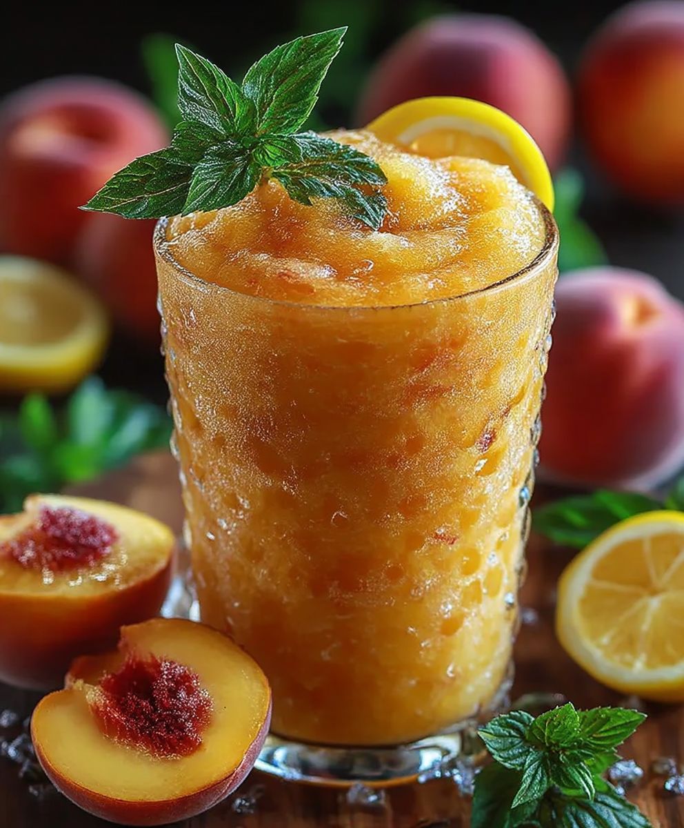 Peach Lemonade Slushie