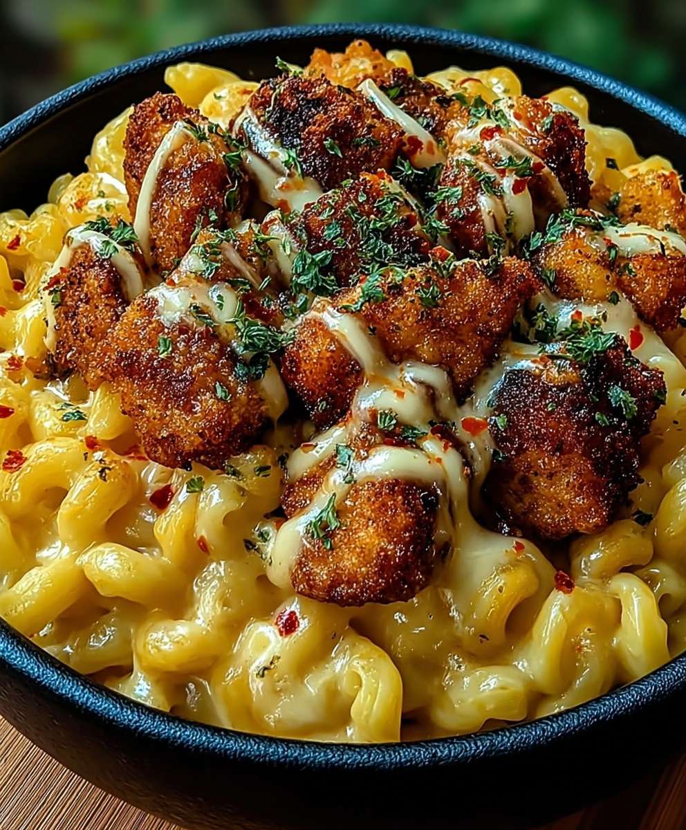 Honey pepper chicken mac cheese