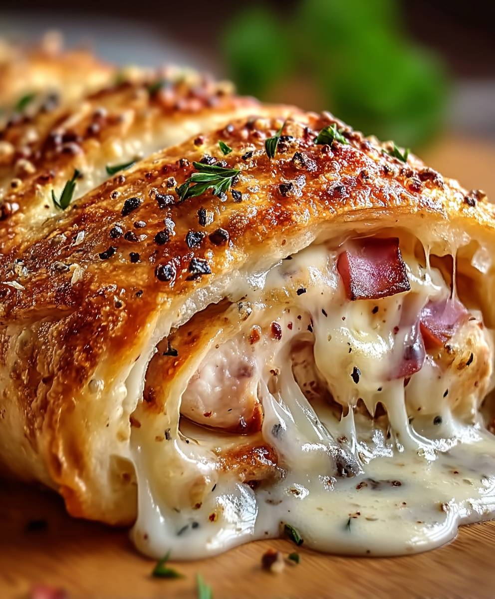 Chicken Cordon Bleu Stromboli