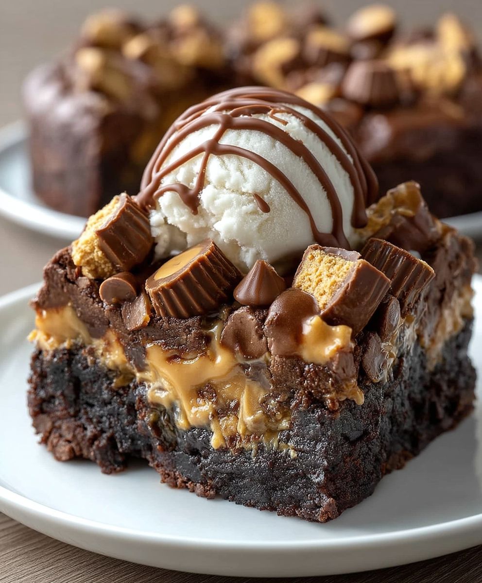 Reeses Peanut Butter Earthquake Cake