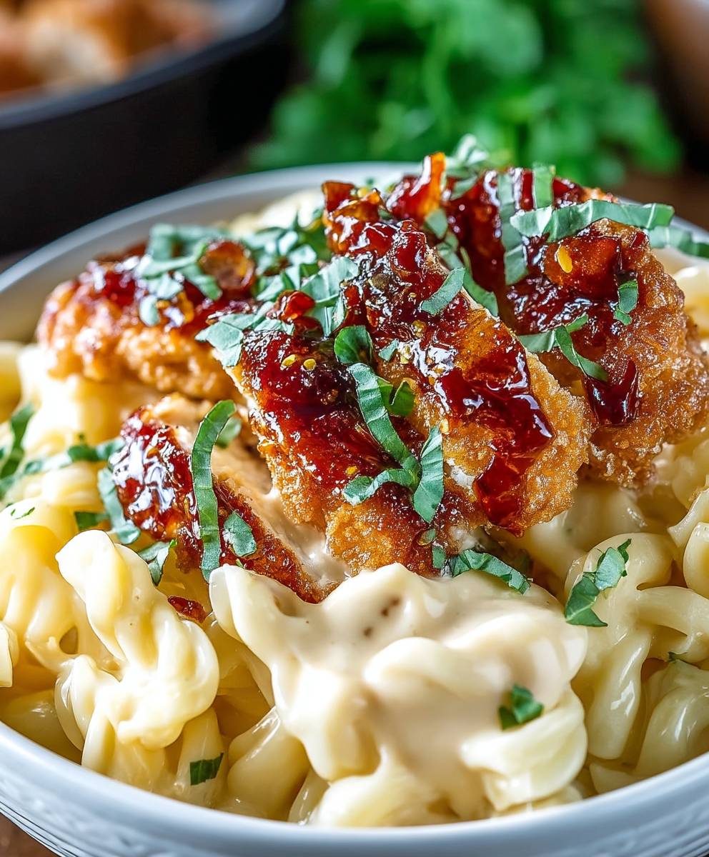Honey Pepper Chicken Mac Cheese