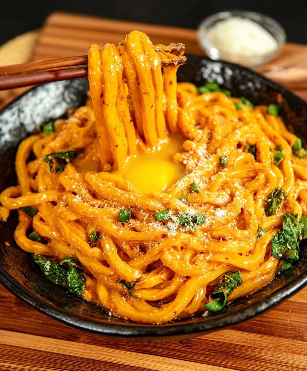 Creamy Gochujang Udon Noodles