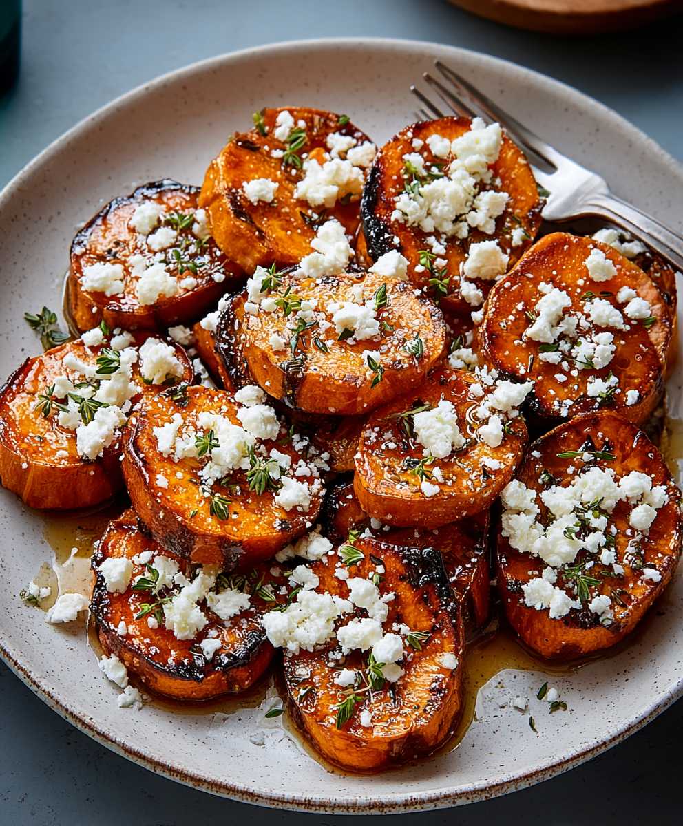 Honey Feta Sweet Potato Rounds