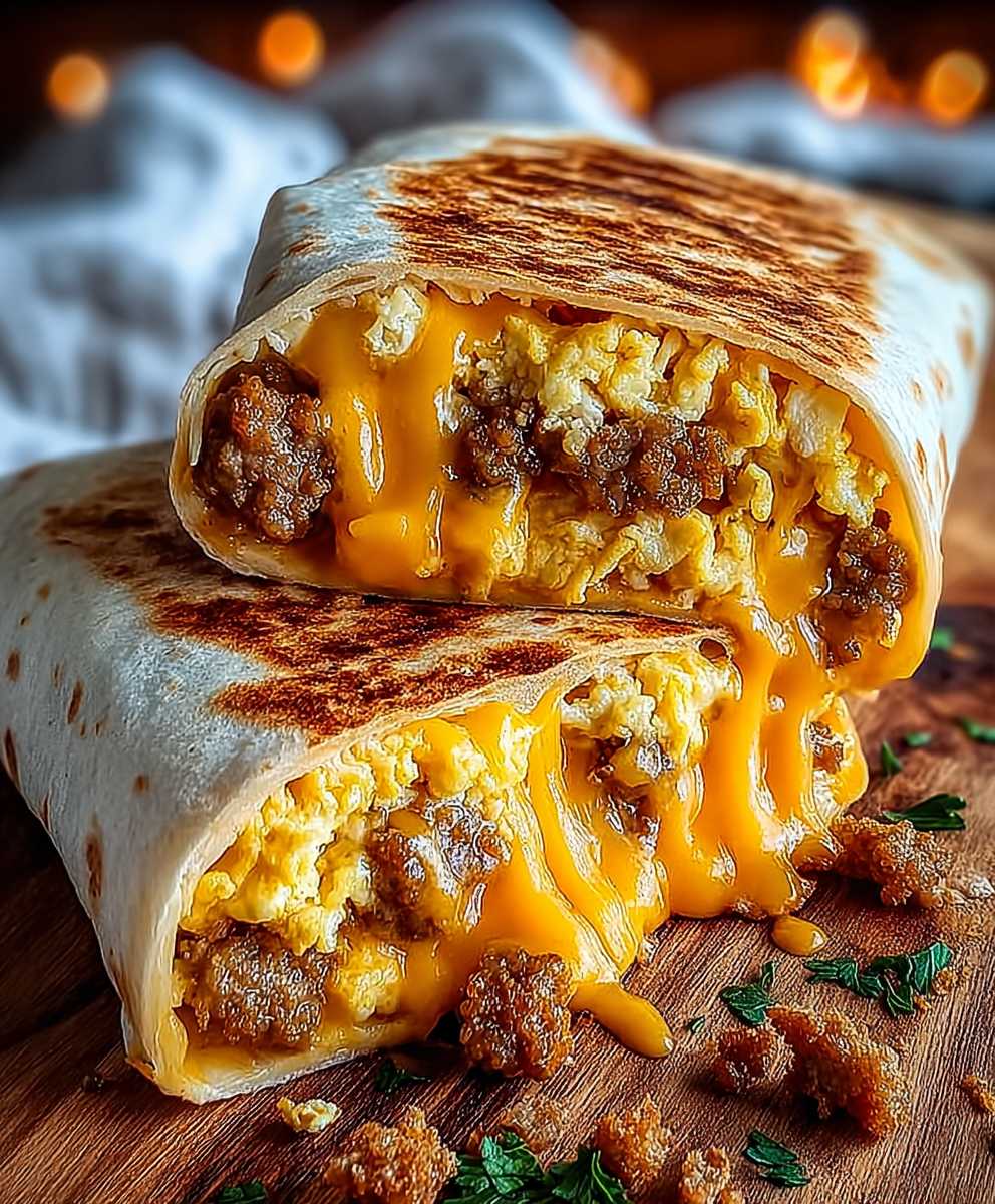 Sausage Egg Cheddar Wraps