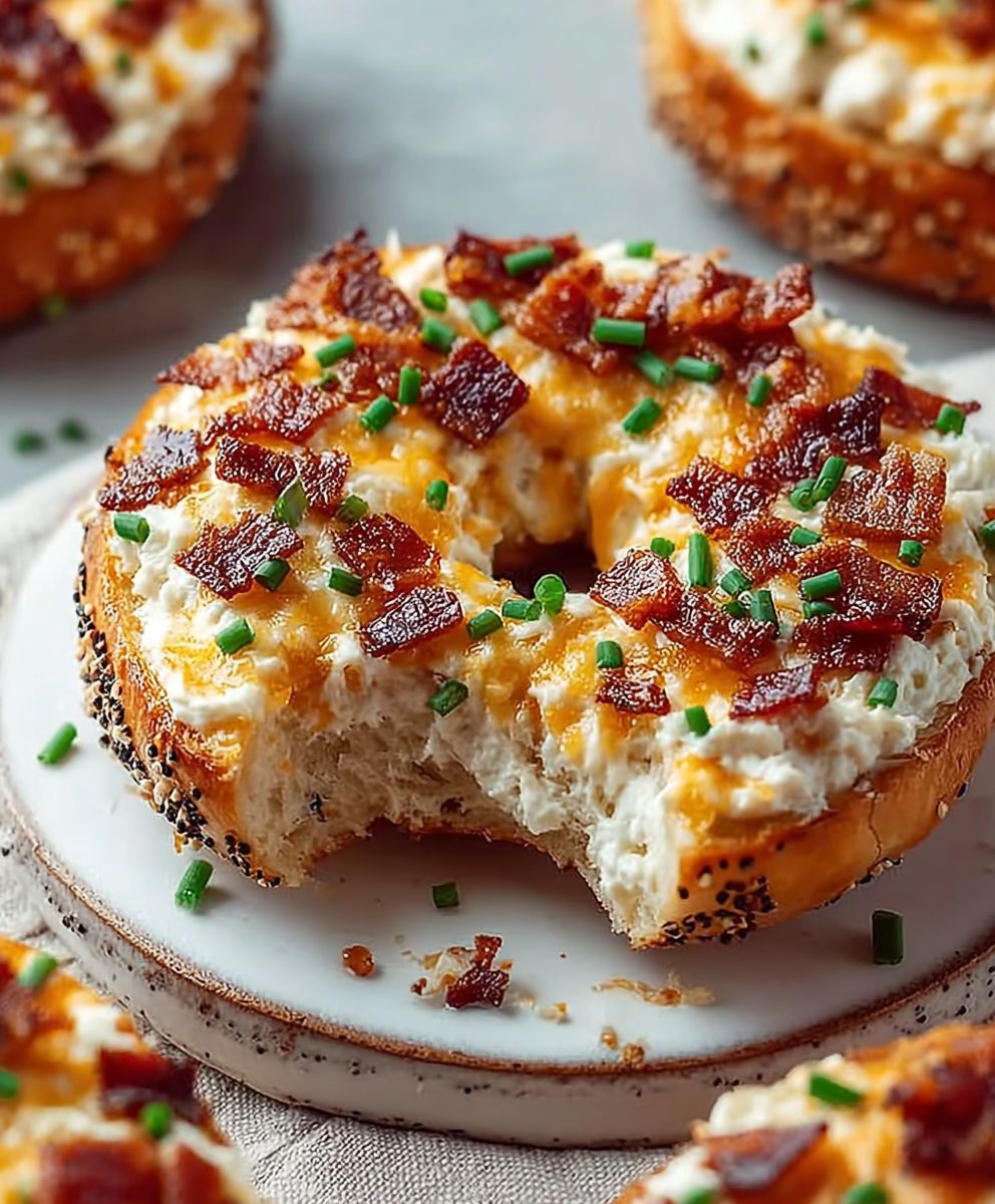 Bacon Cream Cheese Bagels