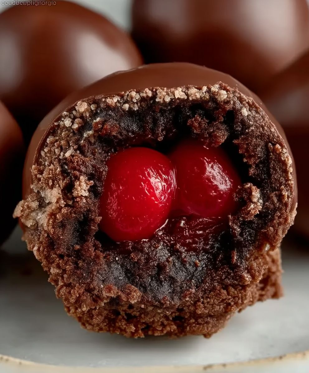 Chocolate Cherry Brownie Bombs