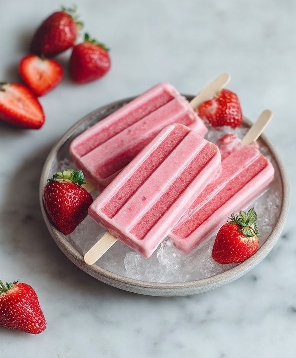 Strawberry Banana Popsicles