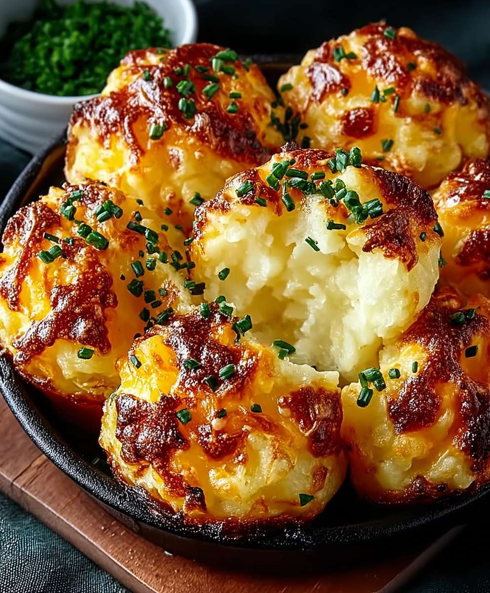 Cheesy mashed potato puffs