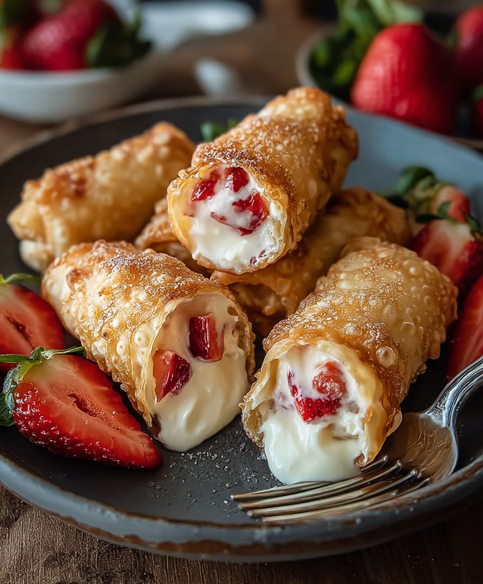 Strawberry Cheesecake Eggroll Bites