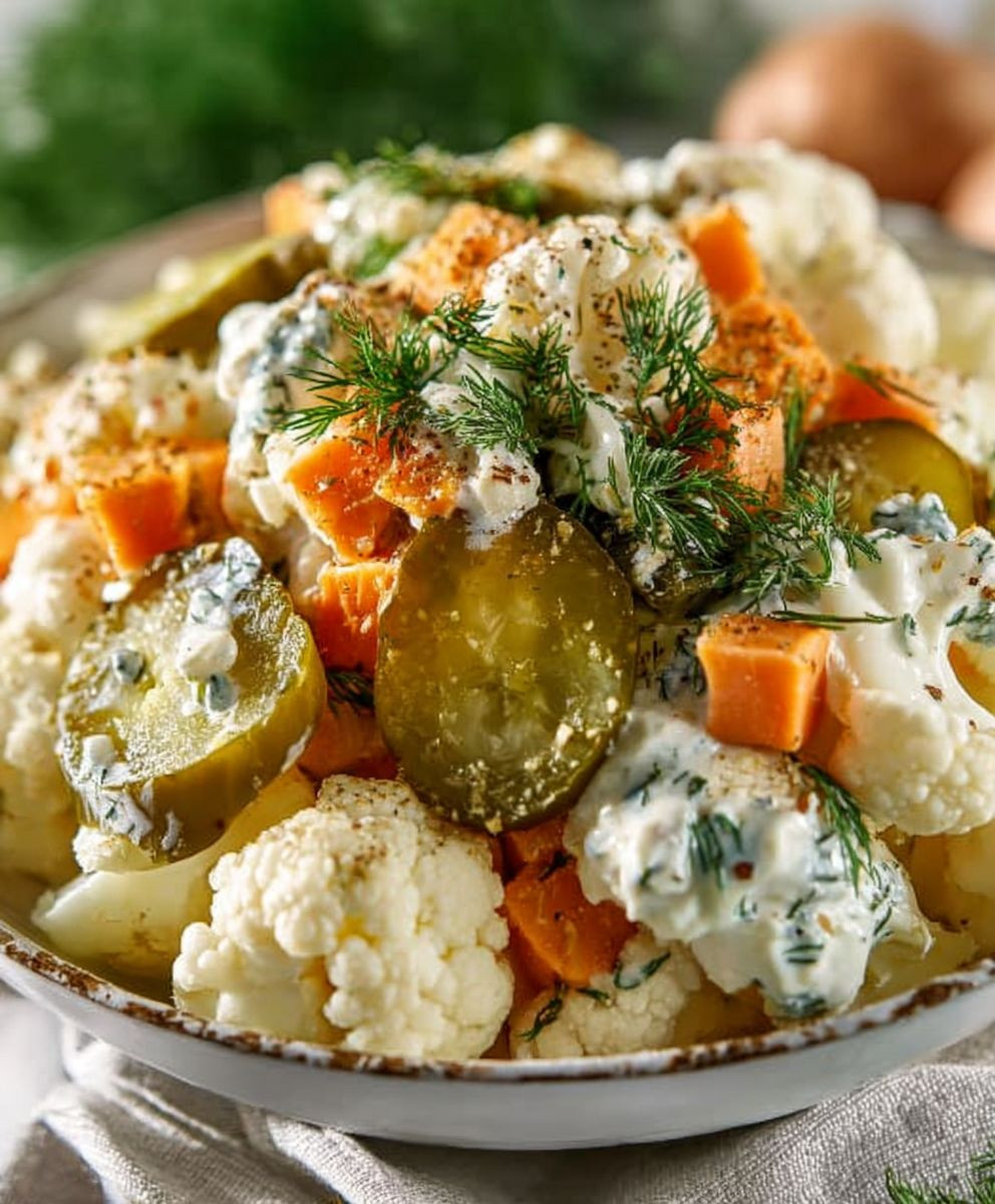 Dill pickle cauliflower salad