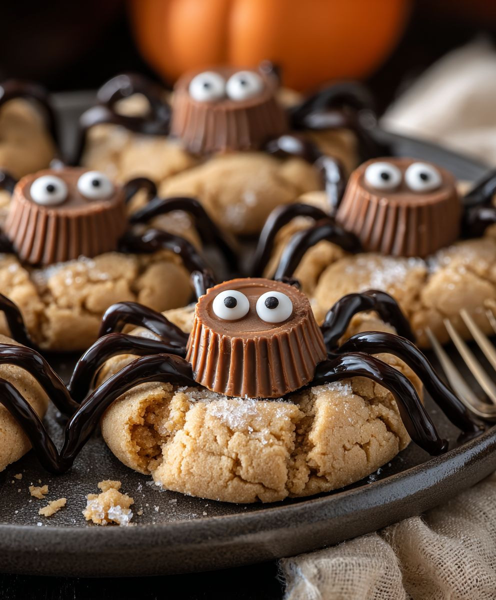 Peanut Butter Spider Cookies