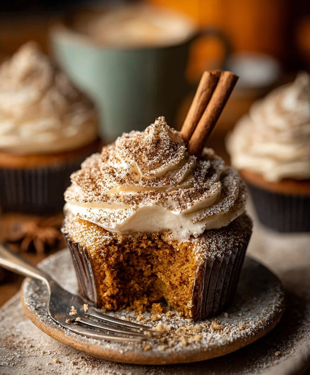 Vanilla Chai Pumpkin Cupcakes