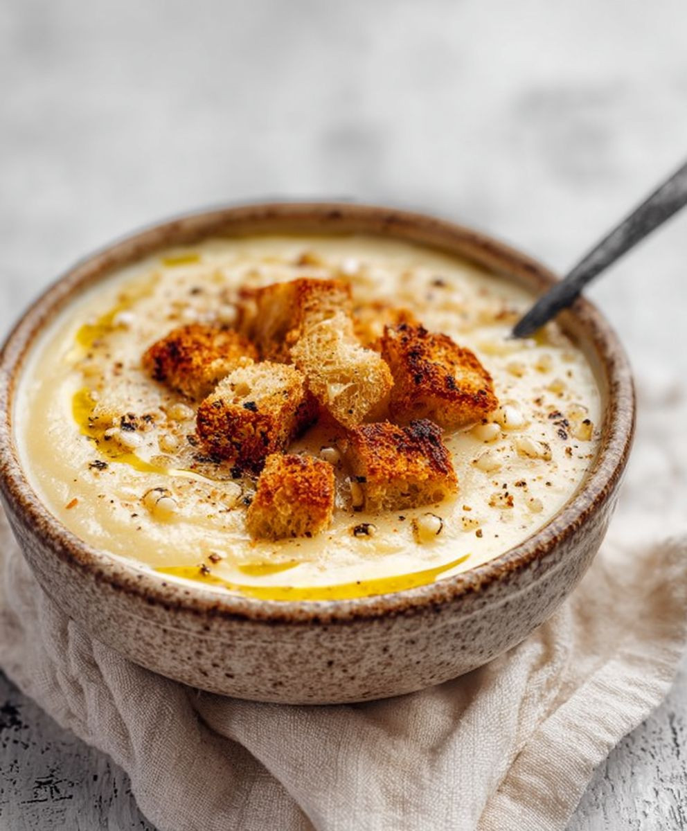 Vegan Roasted Garlic Potato Soup