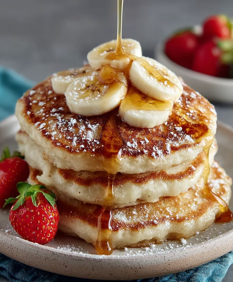 Fluffy banana pancakes