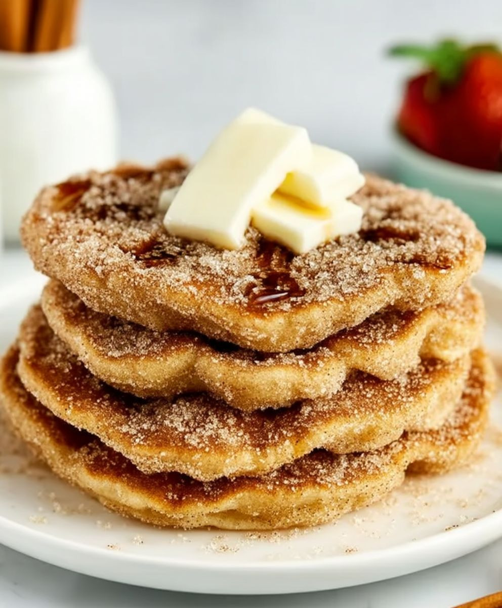 Churro flavored pancakes